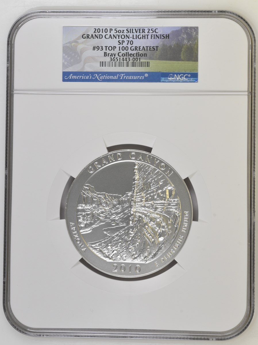 2010 P 5oz SILVER GRAND CANYON 25C SP | Coin Explorer | NGC