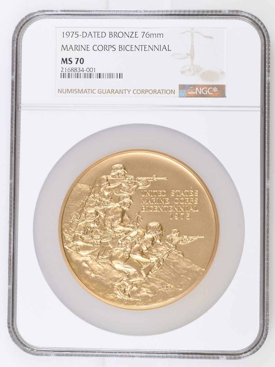 1975-DATED BRONZE MARINE CORPS BICENTENNIAL 76mm M | Coin Explorer