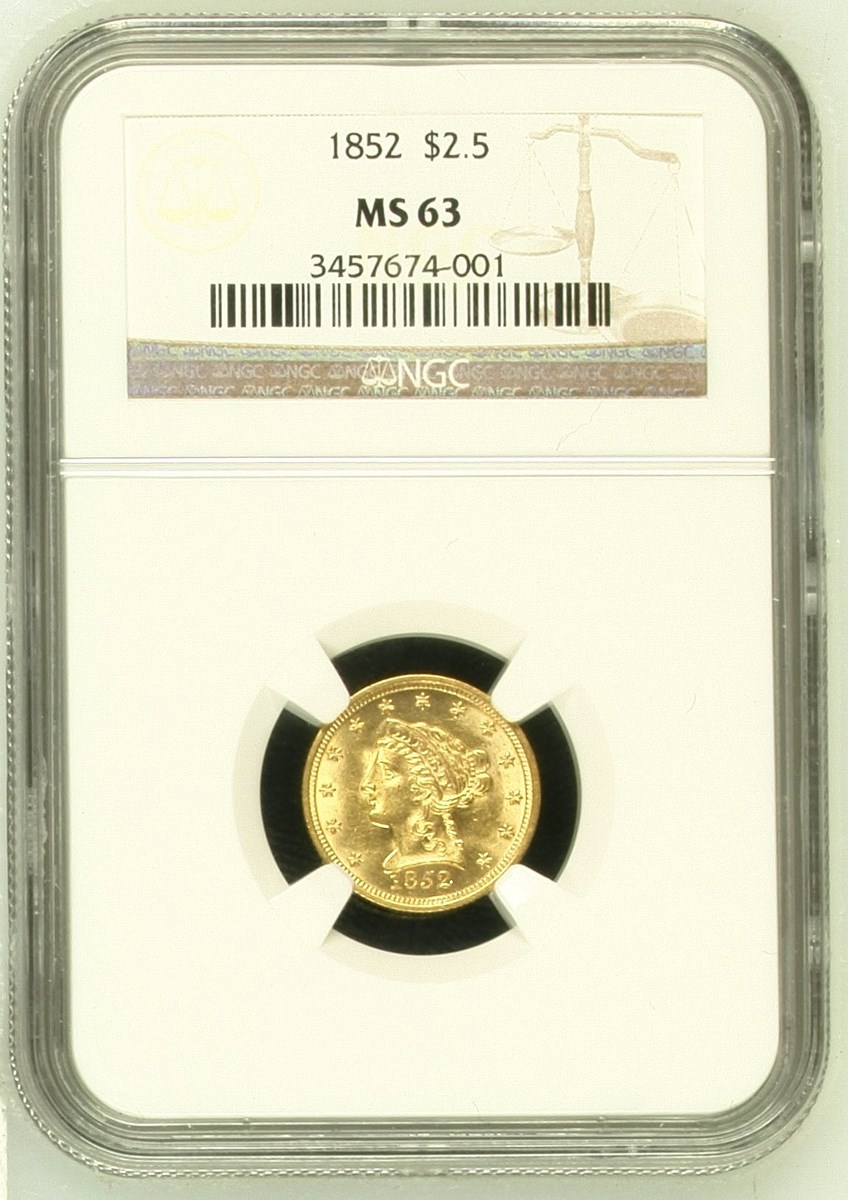 1852 $2.5 MS | Coin Explorer | NGC