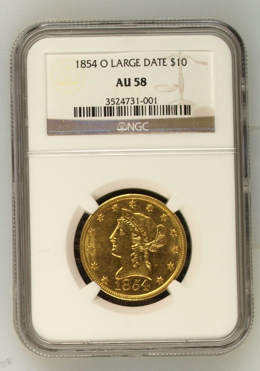 1854 O LARGE DATE $10 MS | Coin Explorer | NGC