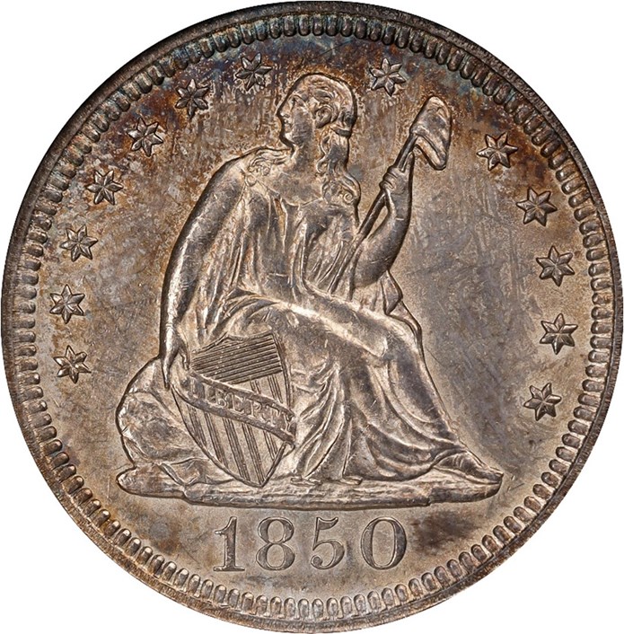1850 25C MS | Coin Explorer | NGC