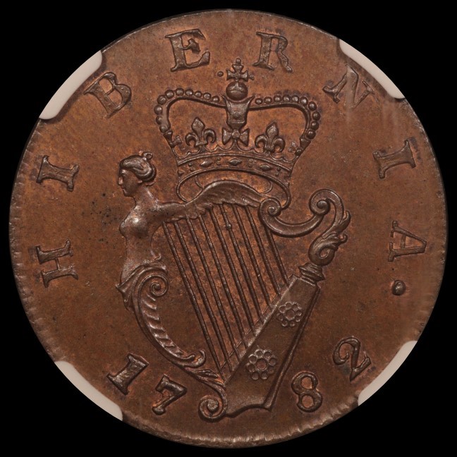 1782 Ireland ½ Penny Coin Details - A desire for base coinage: An