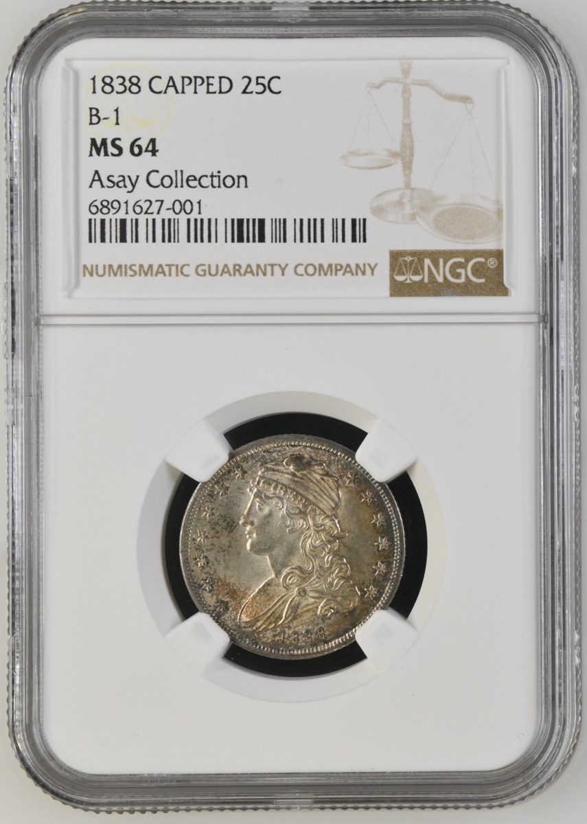 1838 CAPPED B-1 25C MS | Coin Explorer | NGC