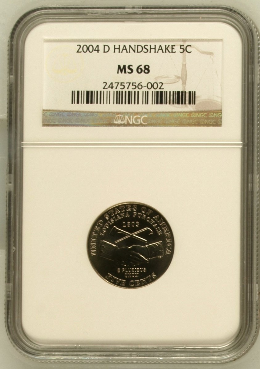 2004 D HANDSHAKE 5C MS | Coin Explorer | NGC