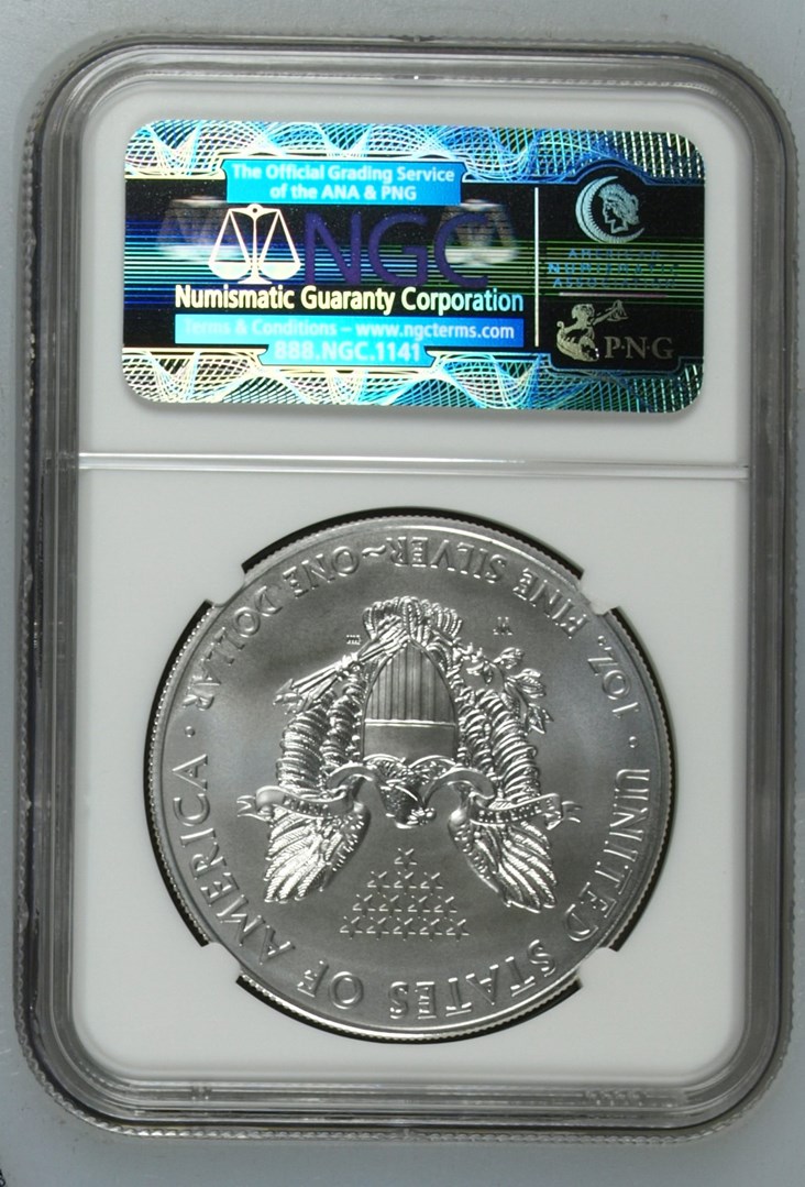 2014 W EAGLE BURNISHED SILVER EAGLE S$1 MS | Coin Explorer | NGC
