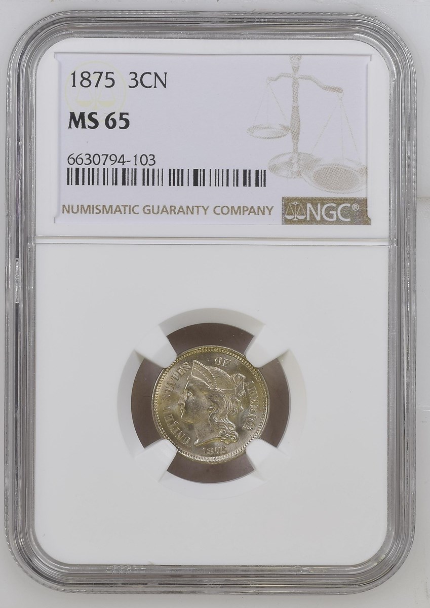 1875 3CN MS | Coin Explorer | NGC