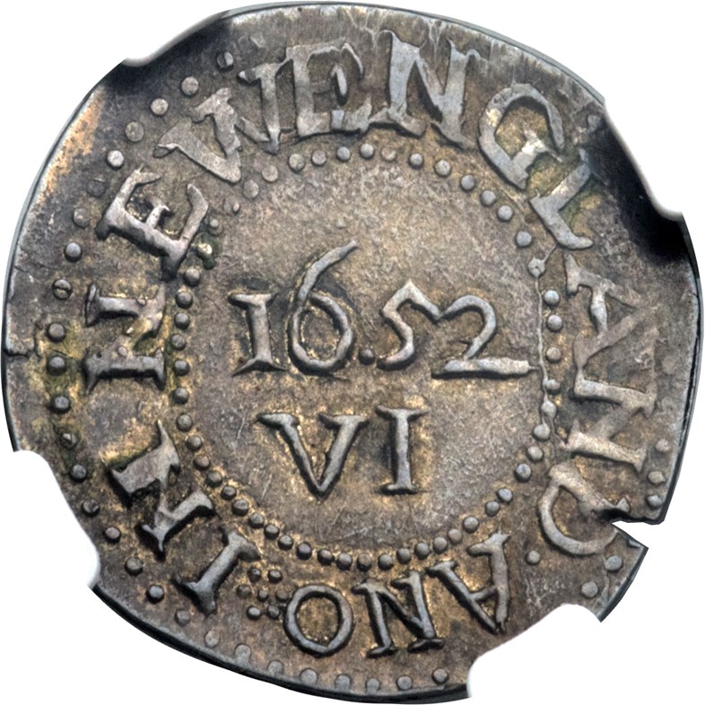 1652 'IN'REV OAK TREE MASSACHUSETTS 6P MS | Coin Explorer | NGC