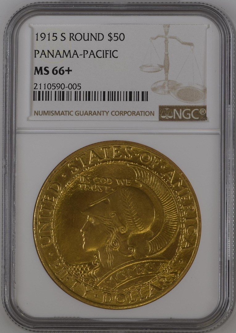 1915 S ROUND PANAMA-PACIFIC $50 MS | Coin Explorer | NGC