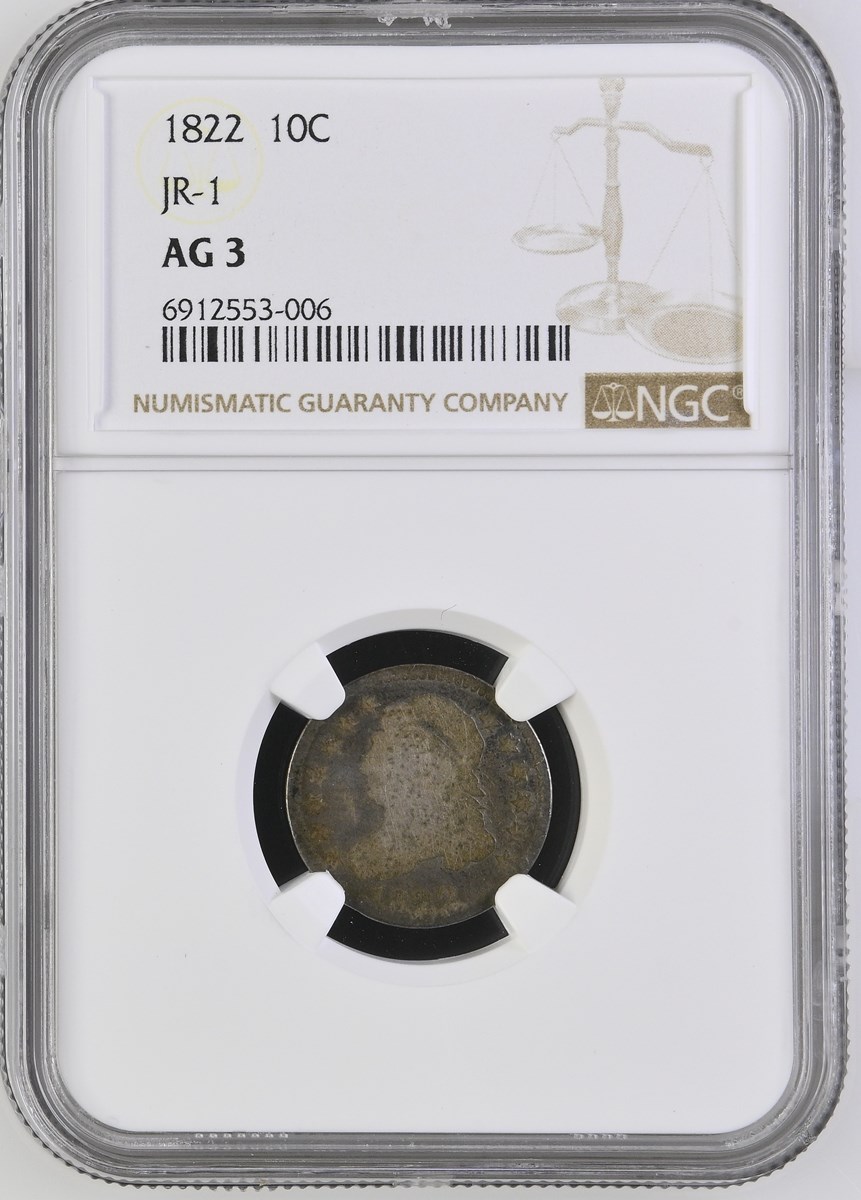 1822 JR-1 10C MS | Coin Explorer | NGC