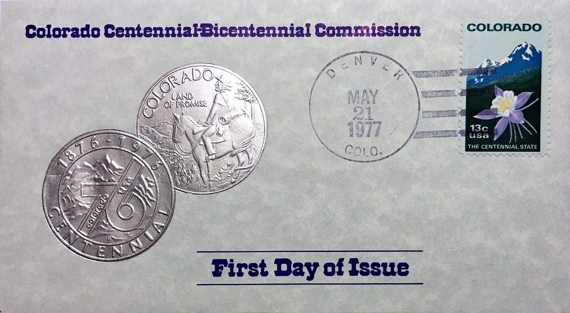 MEMORABILIA 1976 "CO Centennial/US Bicentennial 1st Day of Issue