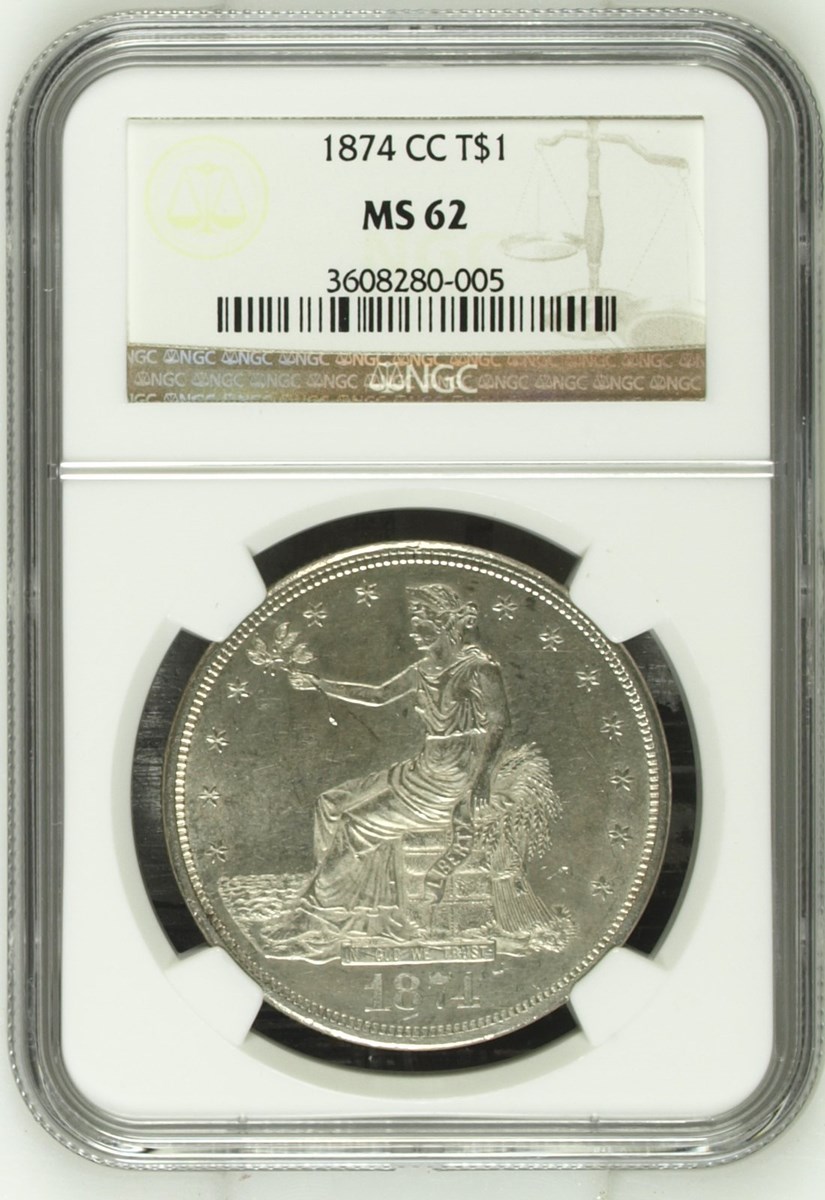 1874 CC T$1 MS | Coin Explorer | NGC