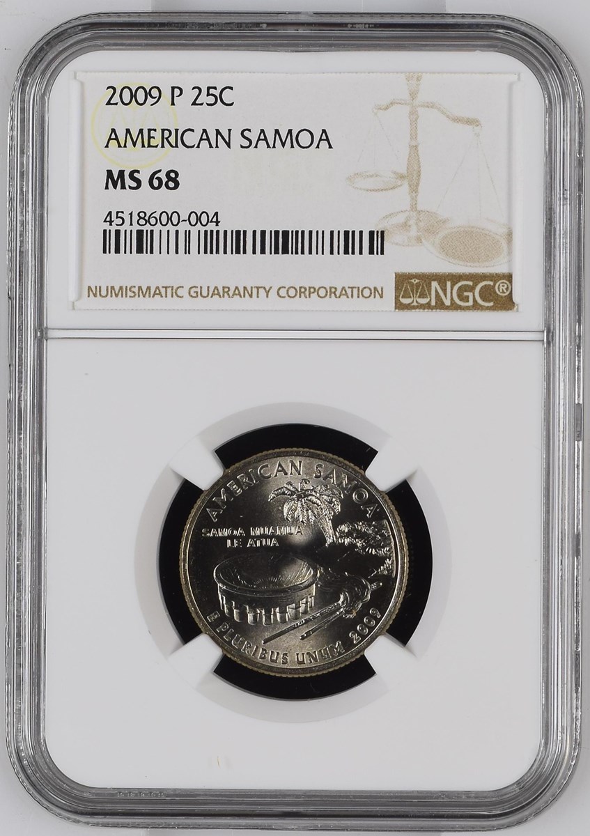 2009 P AMERICAN SAMOA 25C MS | Coin Explorer | NGC