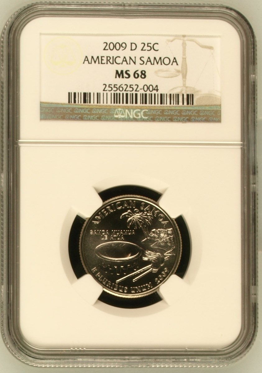 2009 D AMERICAN SAMOA 25C MS | Coin Explorer | NGC