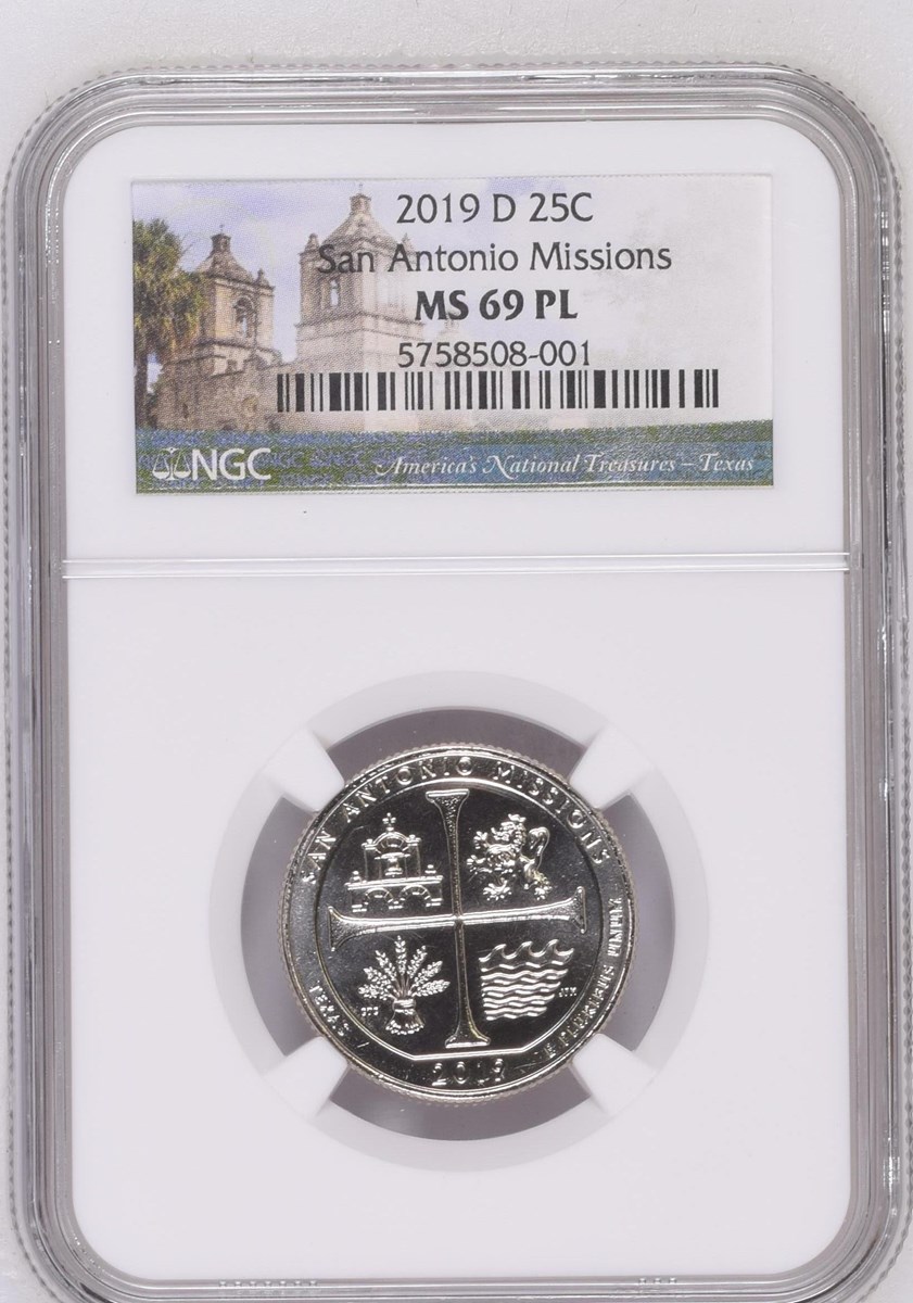 2019 D San Antonio Missions 25C MS | Coin Explorer | NGC