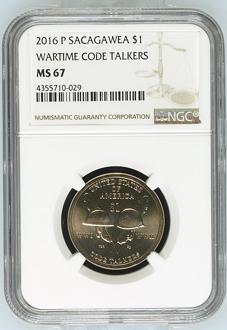 2016 P SACAGAWEA WARTIME CODE TALKERS $1 MS | Coin Explorer | NGC