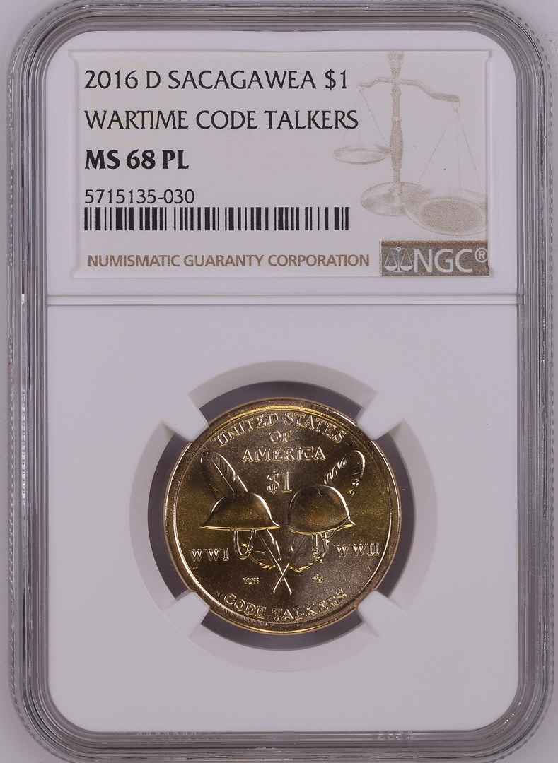 2016 D SACAGAWEA WARTIME CODE TALKERS $1 MS | Coin Explorer | NGC