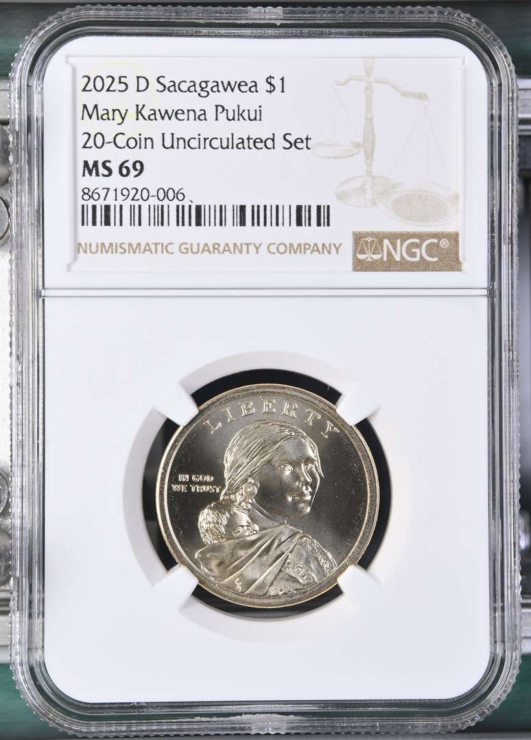 2025 D Sacagawea Mary Kawena Pukui $1 MS | Coin Explorer | NGC