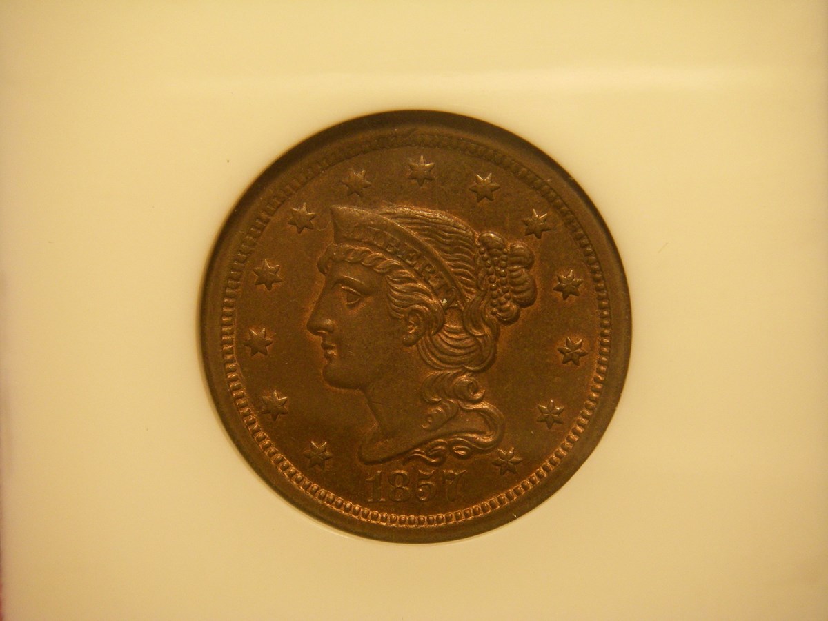 1857 LARGE 1C MS | Coin Explorer | NGC