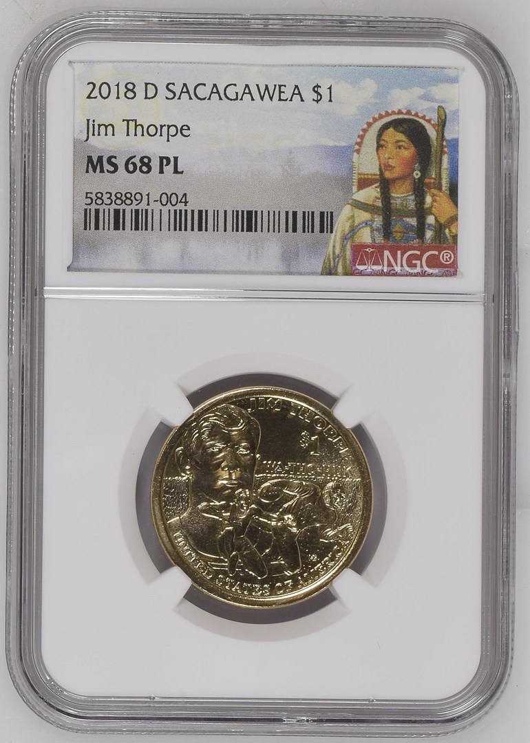 2018 D SACAGAWEA Jim Thorpe $1 MS | Coin Explorer | NGC