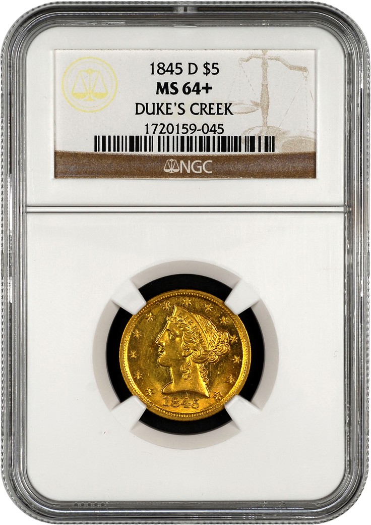 1845 D $5 MS | Coin Explorer | NGC