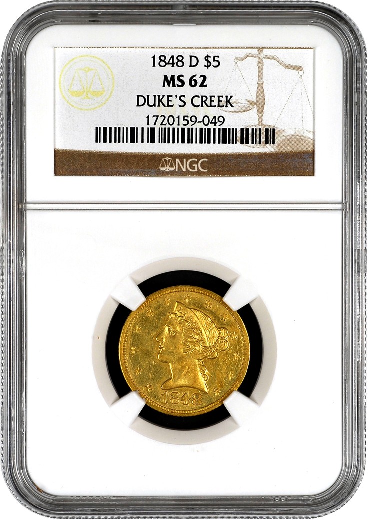 名古屋章　馬　5号 1848 D $5 MS | Coin Explorer | NGC