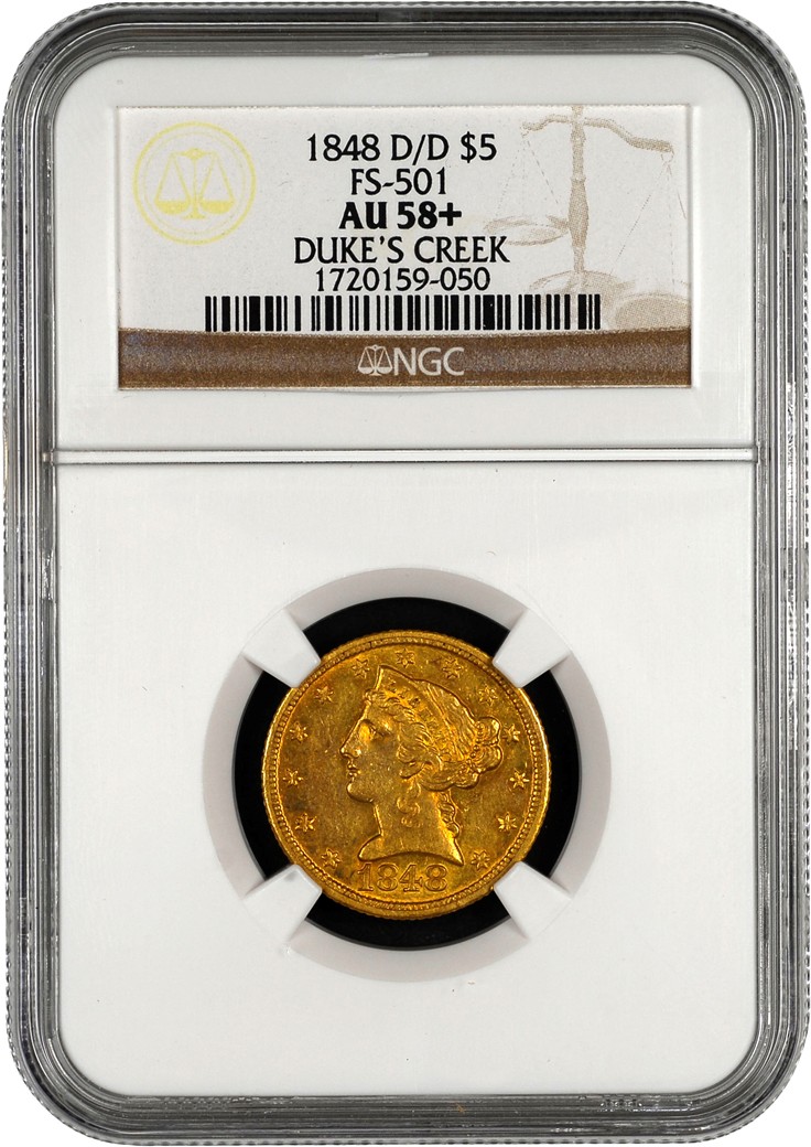 1848 D $5 MS | Coin Explorer | NGC