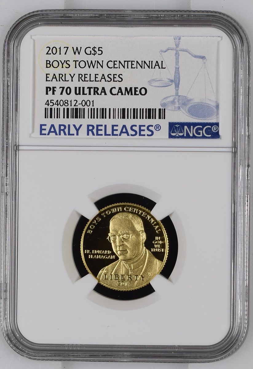 2017 W BOYS TOWN CENTENNIAL G$5 PF | Coin Explorer | NGC