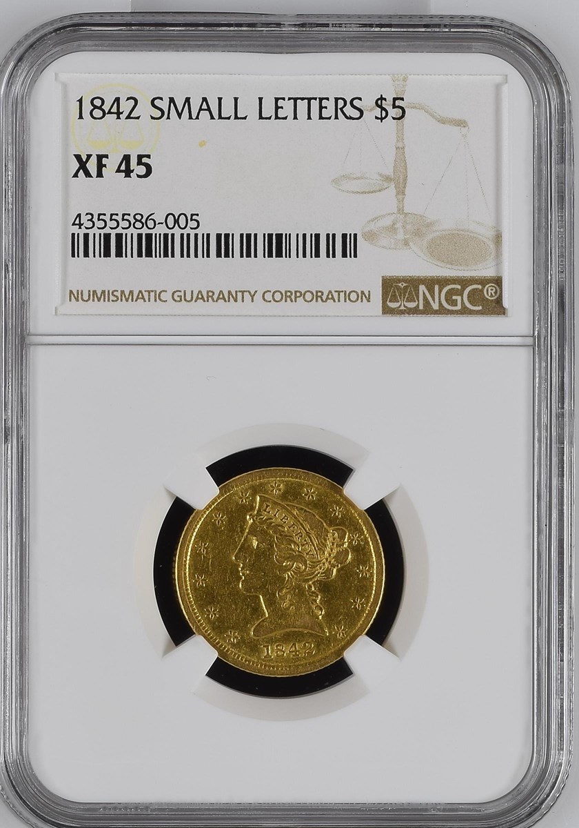 1842 SMALL LETTERS $5 MS | Coin Explorer | NGC