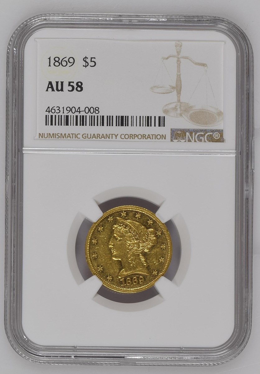 1869 $5 MS | Coin Explorer | NGC