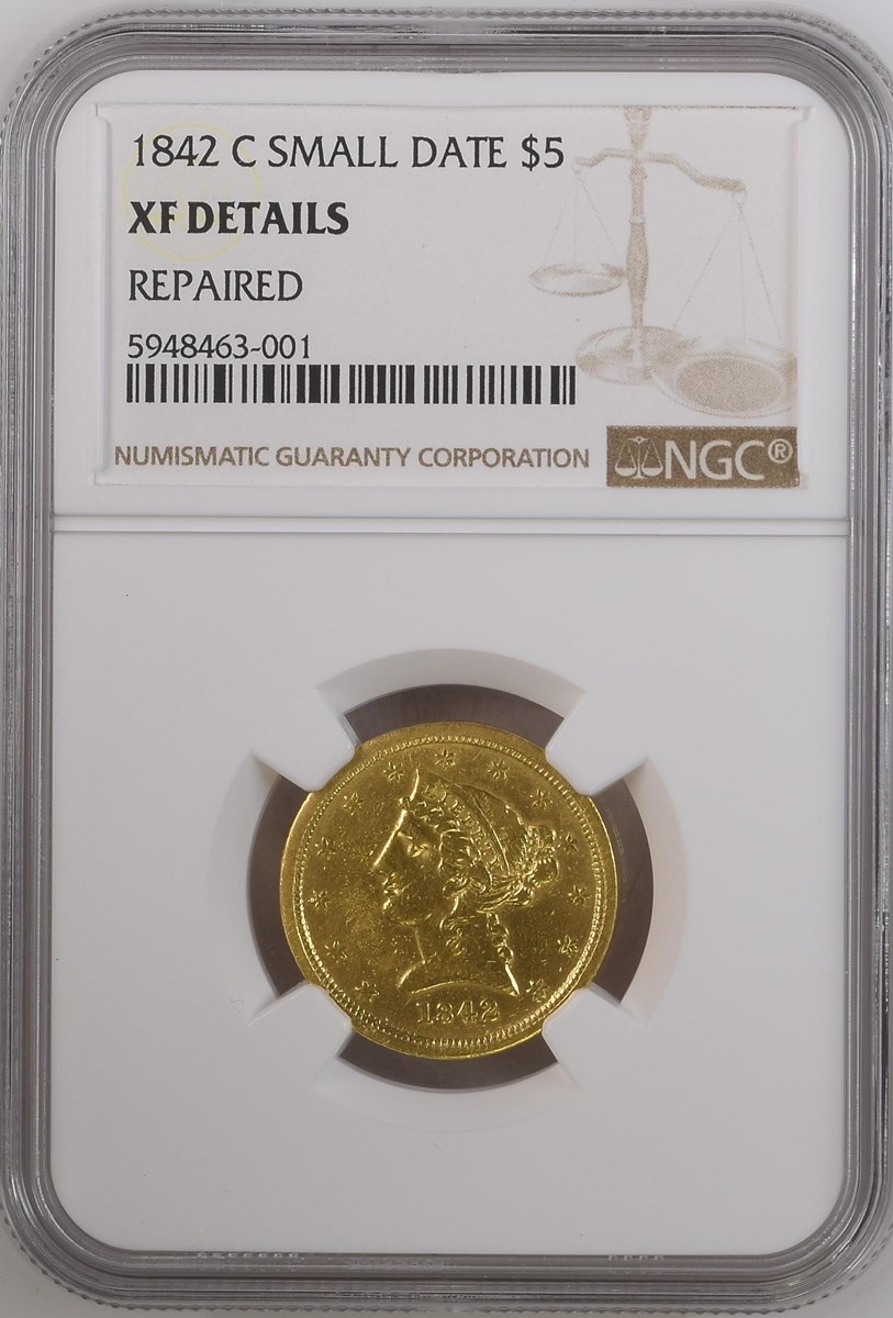 1842 C SMALL DATE $5 MS | Coin Explorer | NGC