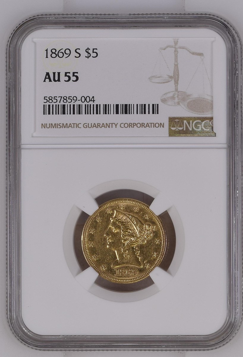 1869 S $5 MS | Coin Explorer | NGC