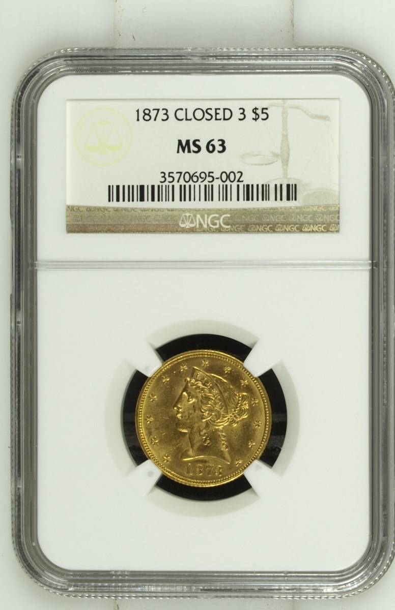 1873 CLOSED 3 $5 MS | Coin Explorer | NGC