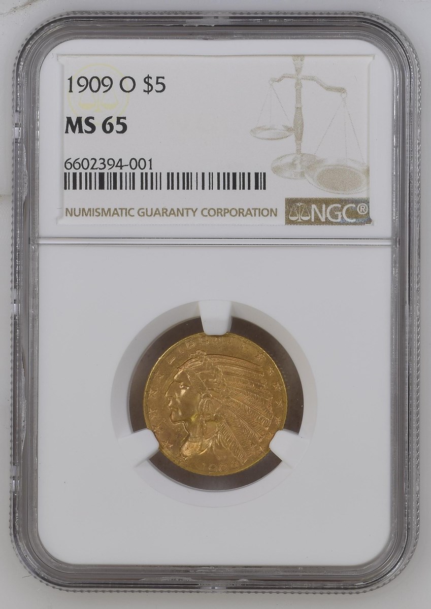1909 O $5 MS | Coin Explorer | NGC