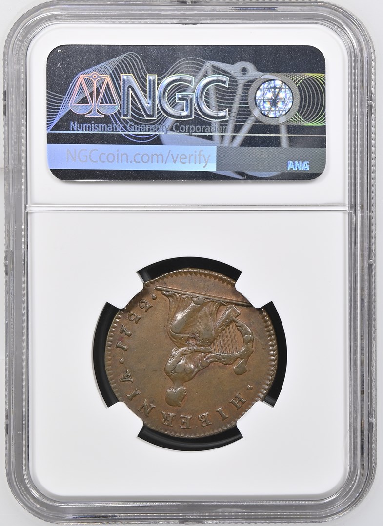 1722 HARP LEFT HIBERNIA S-6600 1/2P MS | Coin Explorer | NGC