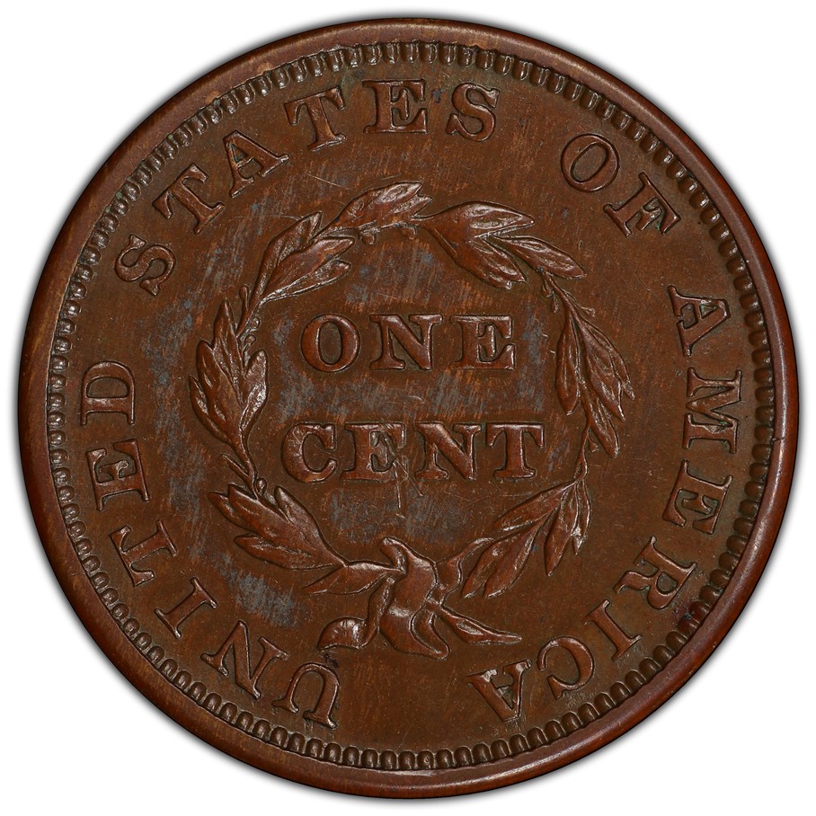 J-161 One Cent: Large- Braided Hair Bronzed Coin Details - US