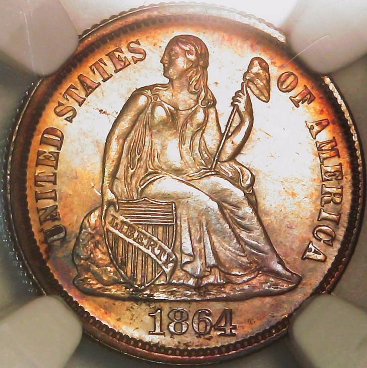 1864 10C MS | Coin Explorer | NGC