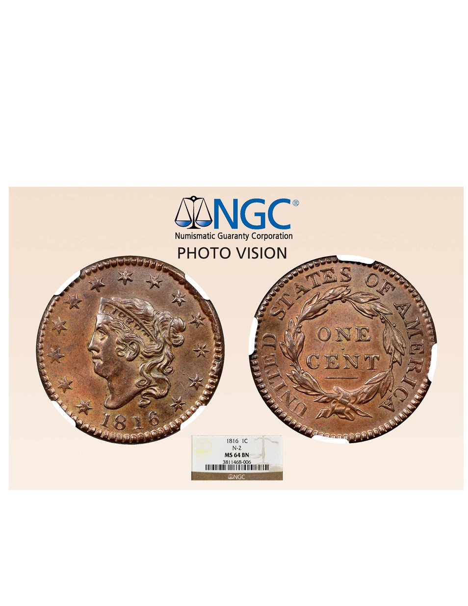 1816 1C MS | Coin Explorer | NGC