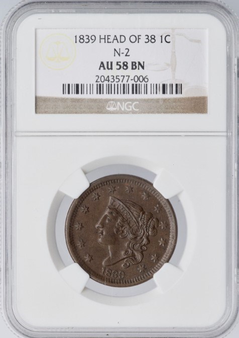 1839 HEAD OF 38 1C MS | Coin Explorer | NGC