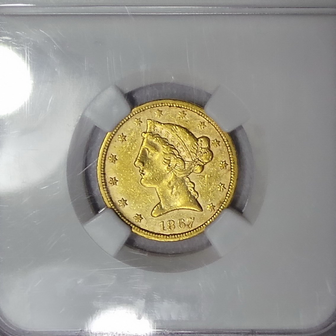 1867 S $5 MS | Coin Explorer | NGC