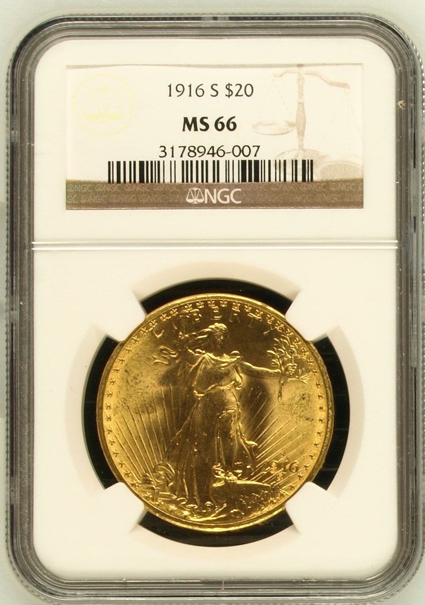 1916 S $20 MS | Coin Explorer | NGC
