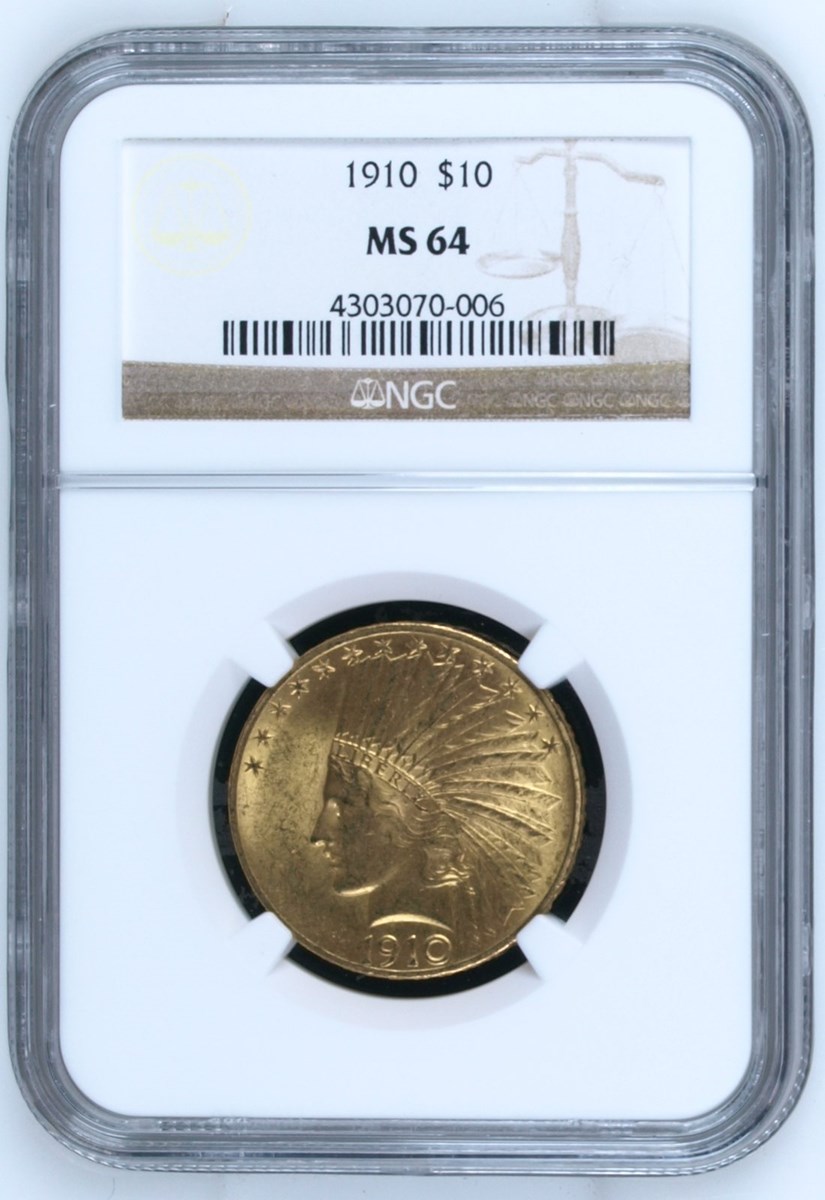 1910 $10 MS | Coin Explorer | NGC