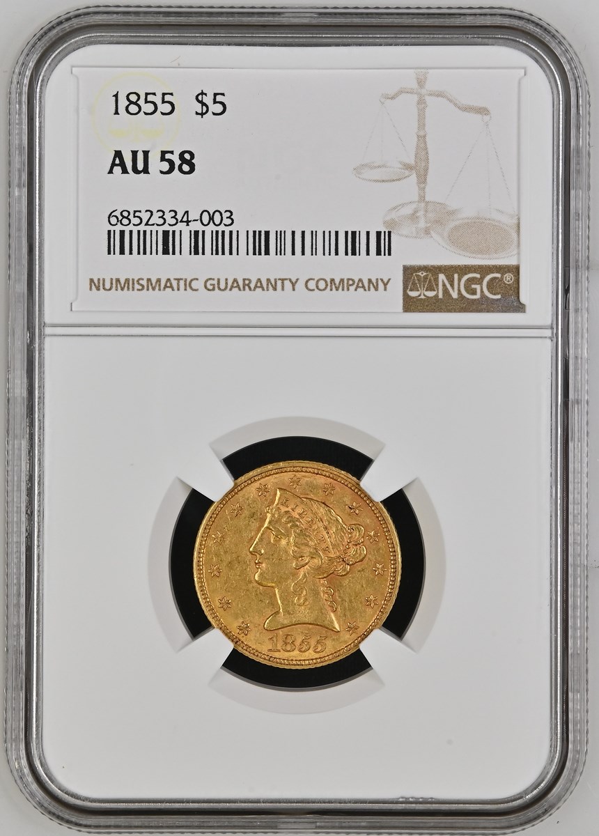 1855 $5 MS | Coin Explorer | NGC