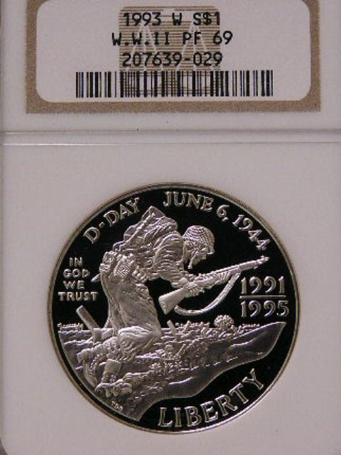 1991-1995 W WORLD WAR II ANNIVERSARY S$1 PF | Coin Explorer | NGC