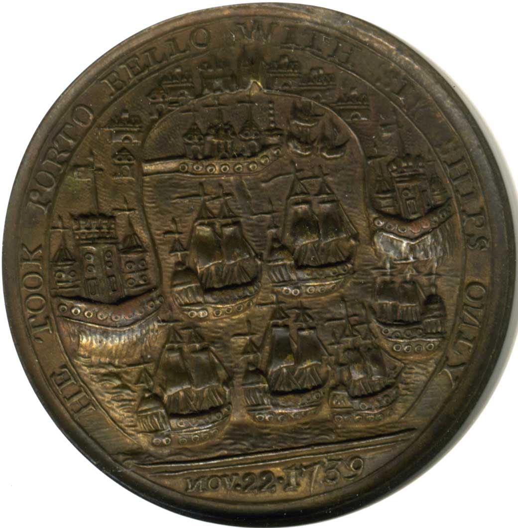 TOP POP‼️1739 Admiral Vernon Medal AU53 1739 Admiral Vernon - Porto Bello Coin Details - American Colonial