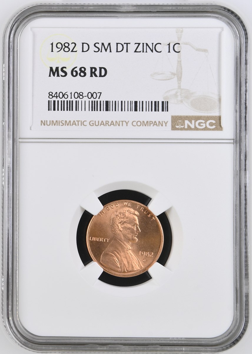 1982 D SM DT ZINC 1C MS | Coin Explorer | NGC