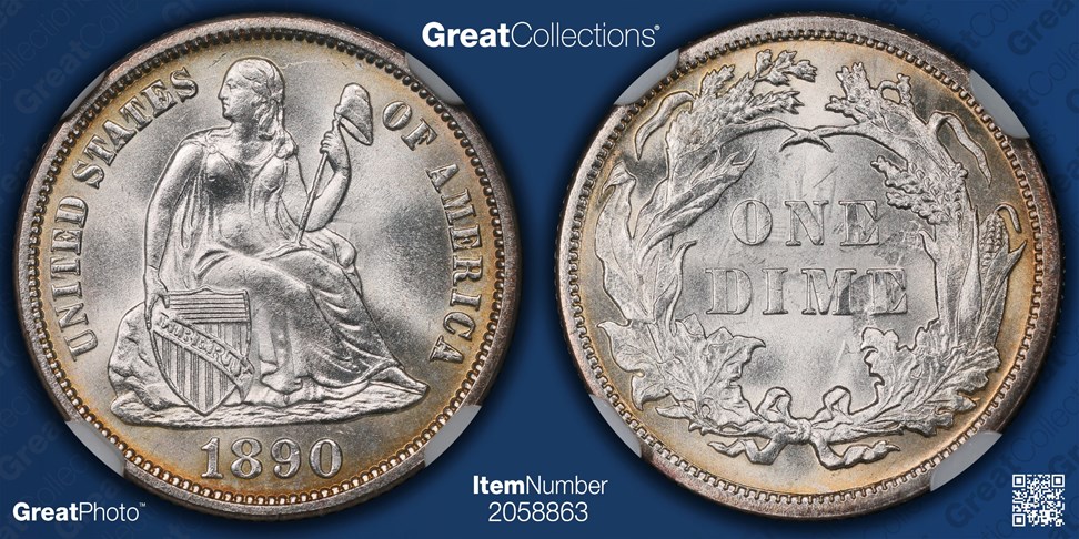1890 10C MS | Coin Explorer | NGC