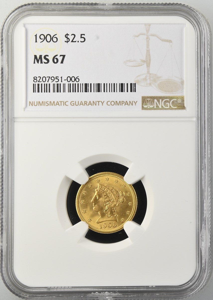 1906年米国リバティヘッド クォーター イーグル2.50ドル NGC MS63 1906 $2.5 MS | Coin Explorer | NGC