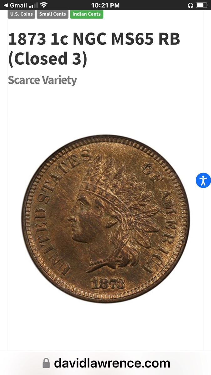 1873 CLOSED 3 1C MS | Coin Explorer | NGC