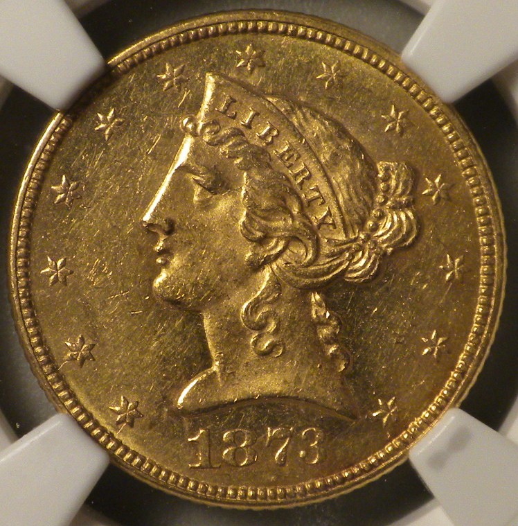 1873 OPEN 3 $5 MS | Coin Explorer | NGC