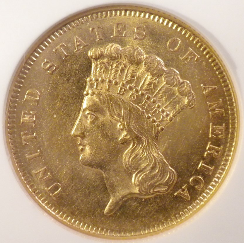 1864 $3 MS | Coin Explorer | NGC
